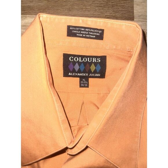 Vtg Alexander Julian COLOURS Mens‎ XL Long Sleeve Button Up Front Shirt Brushed - Picture 1 of 4